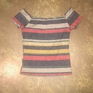 Warm Color Striped Blouse